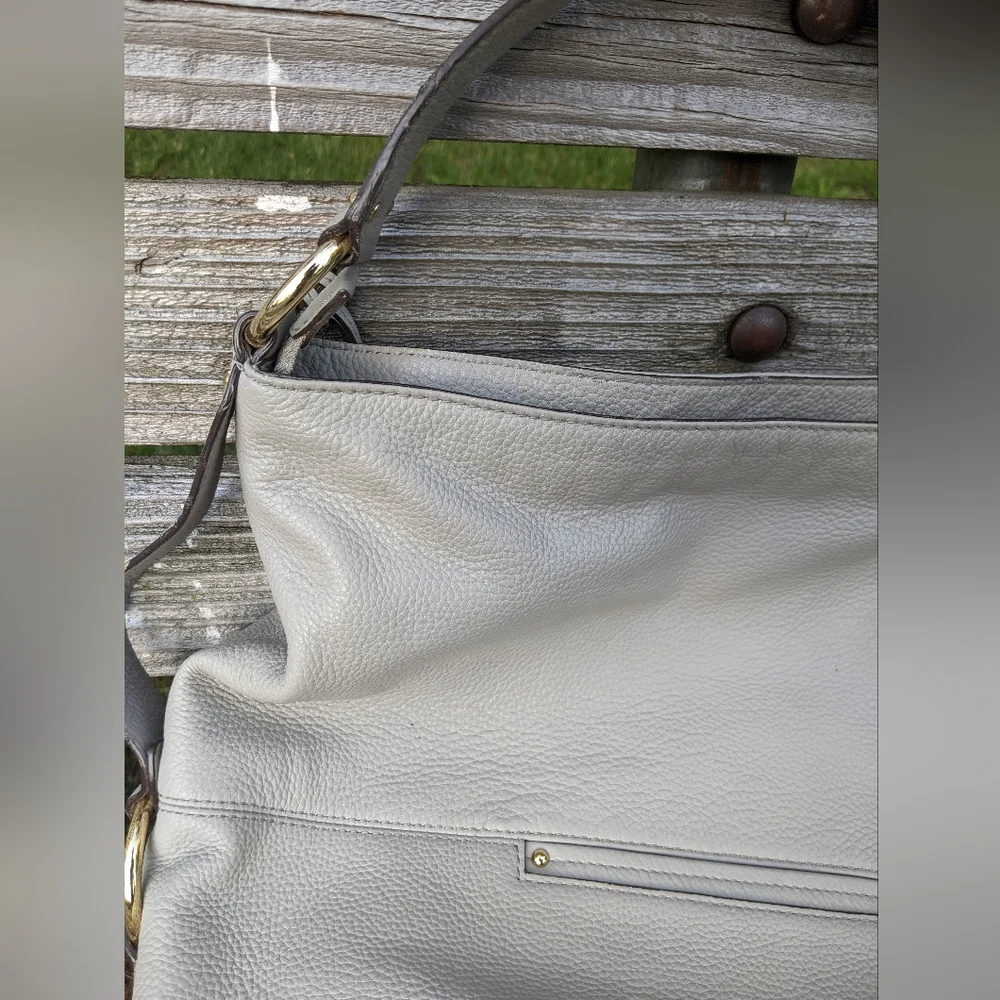 MICHAEL by Michael Kors - Austin MK Hobo Bag | Slate Gray Cement: 15w x 13h x 5d